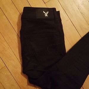 AEO Black Sateen Jeggings